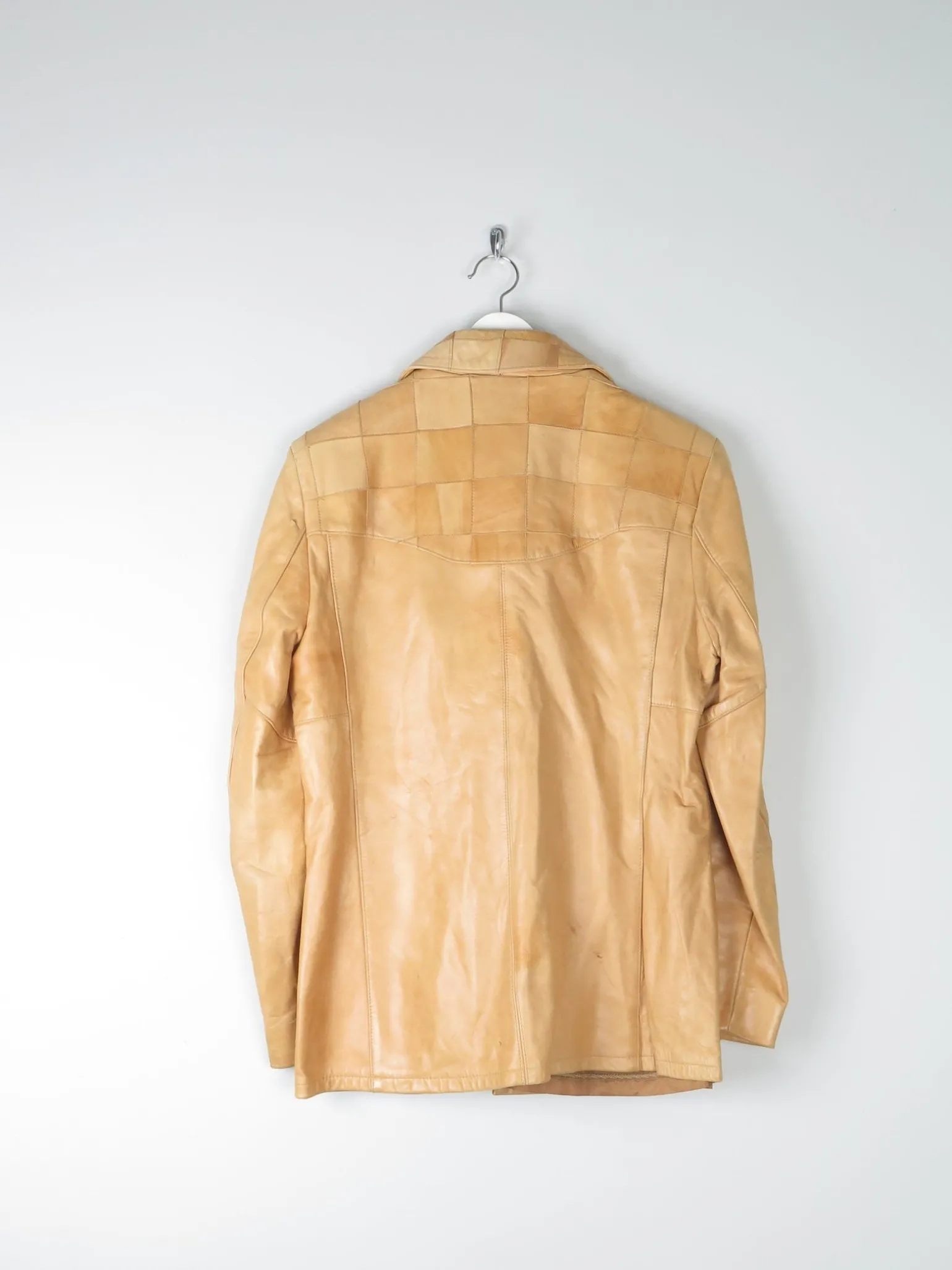 Men's 1970s Vintage Tan Leather Jacket 40" S/M