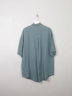 Men's Sage Green Vintage Silk Shirt L