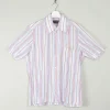 Men's Striped Vintage Short Sleeve Shirt L