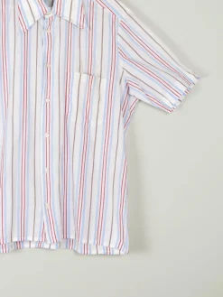 Men's Striped Vintage Short Sleeve Shirt L
