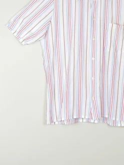 Men's Striped Vintage Short Sleeve Shirt L