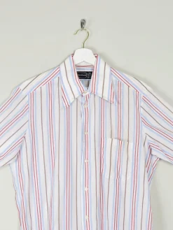Men's Striped Vintage Short Sleeve Shirt L