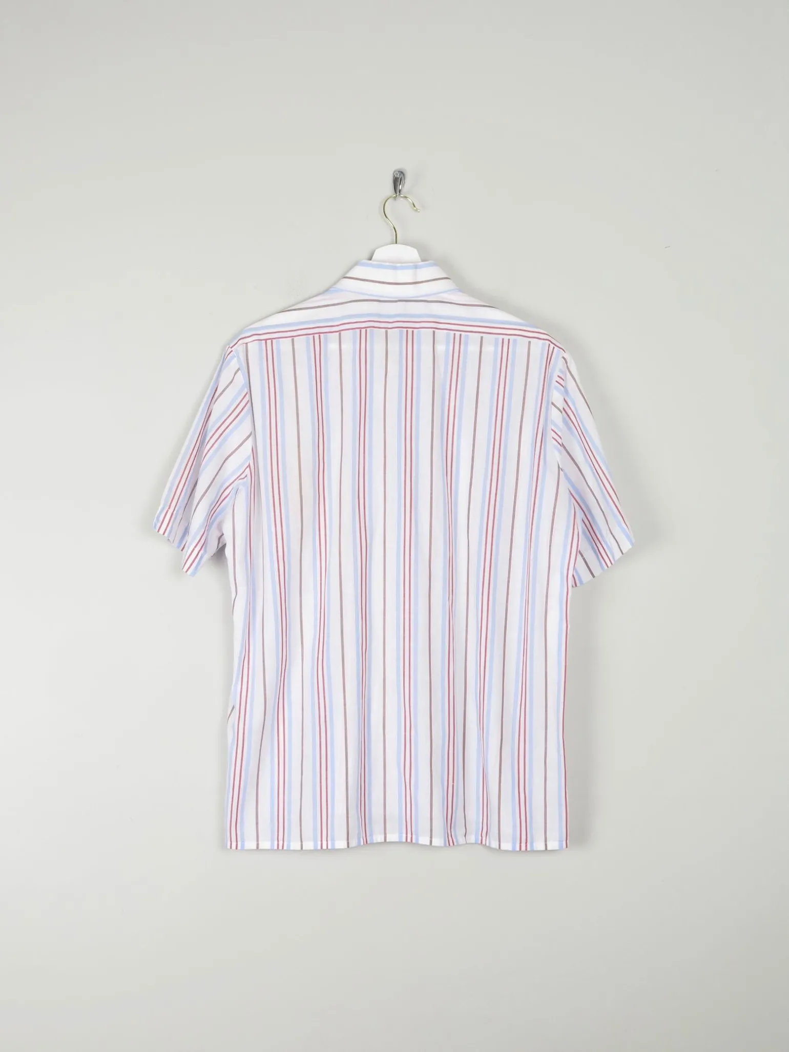 Men's Striped Vintage Short Sleeve Shirt L