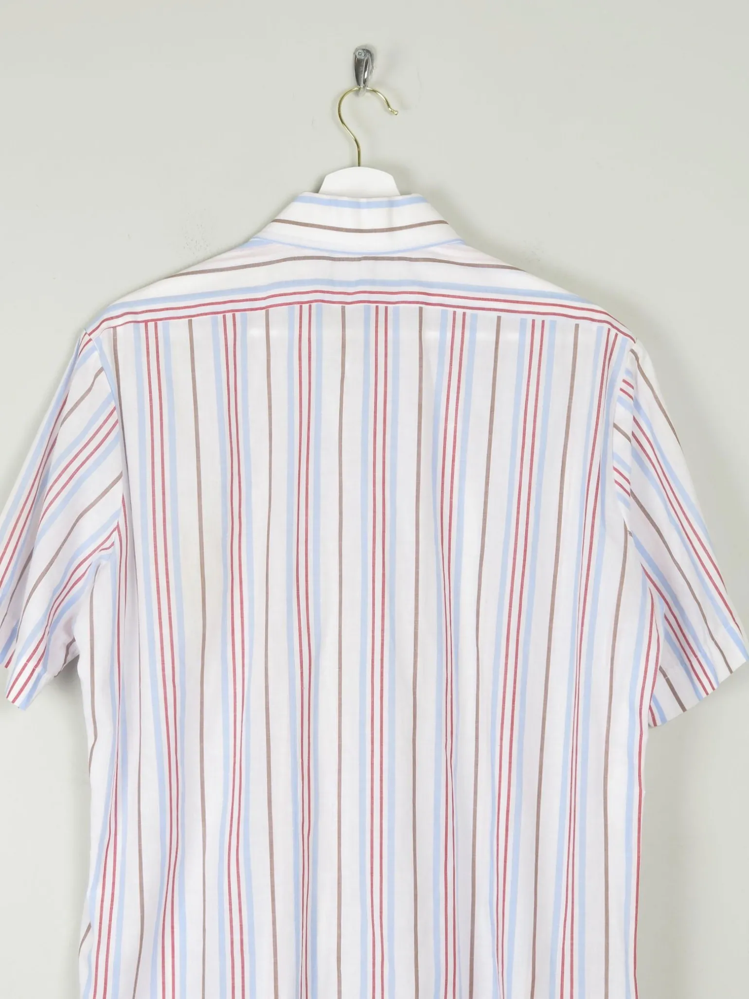 Men's Striped Vintage Short Sleeve Shirt L