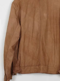 Men's Suede Vintage Jacket Rust With Zip M