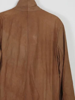 Men's Suede Vintage Jacket Rust With Zip M