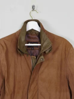 Men's Suede Vintage Jacket Rust With Zip M