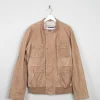 Men's Tan Vintage Leather Bomber Style Jacket L