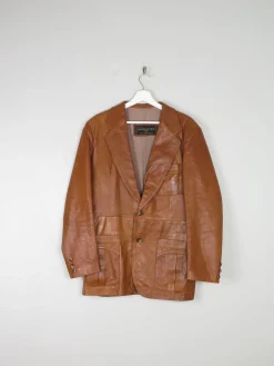 Men's Tan Vintage Leather Jacket 38/40R" Jacques Olivier