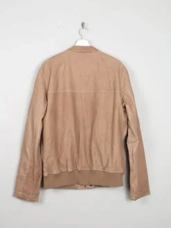 Men's Tan Vintage Leather Bomber Style Jacket L