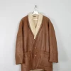 Men's Tan Vintage Shearling Short Coat L/XL