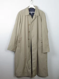 Men's Taupe/Beige Vintage Burberry Trench Coat L/XL