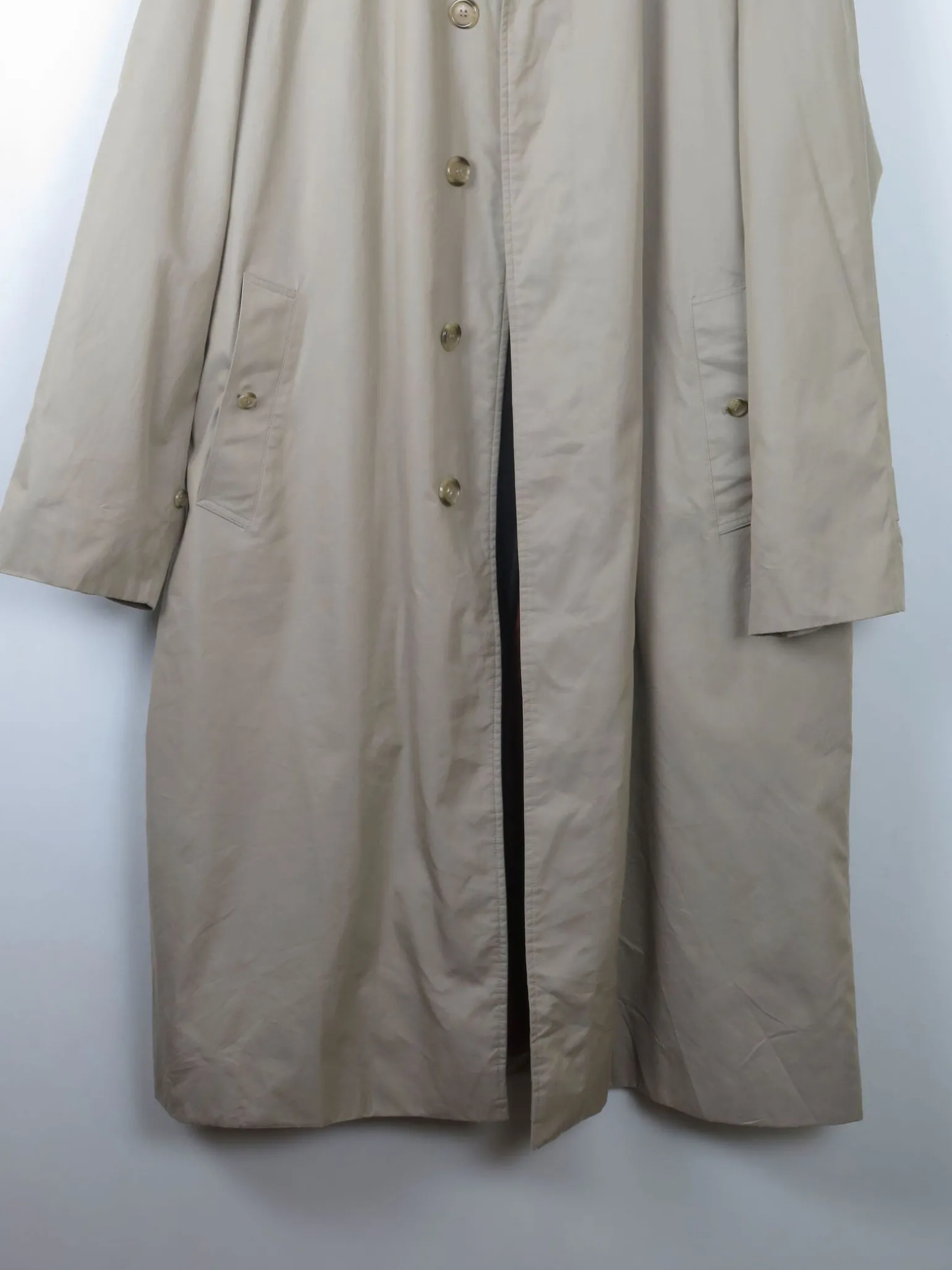 Men's Taupe/Beige Vintage Burberry Trench Coat L/XL