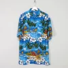 Men's Turquoise Vintage Hawaiian  Shirt XL