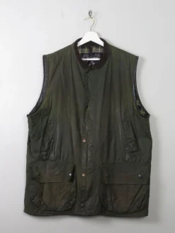 Men's Vintage Barbour Gilet Waxed Green XL