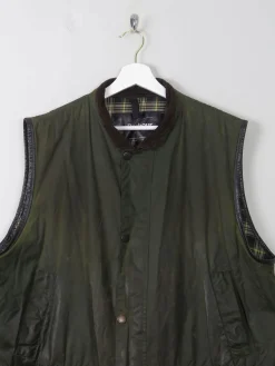 Men's Vintage Barbour Gilet Waxed Green XL
