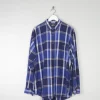 Men's Vintage Bill Blass Bright Blue Check Shirt L