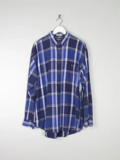 Men's Vintage Bill Blass Bright Blue Check Shirt L