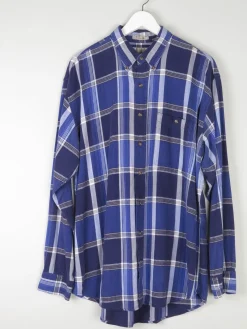 Men's Vintage Bill Blass Bright Blue Check Shirt L