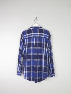 Men's Vintage Bill Blass Bright Blue Check Shirt L