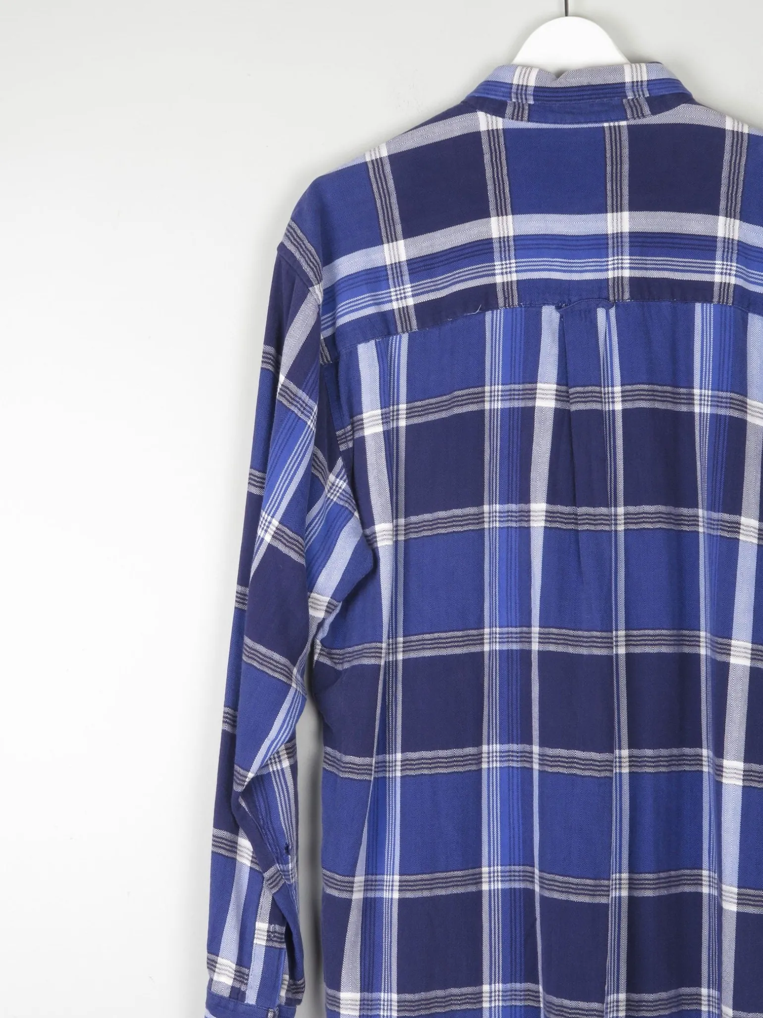 Men's Vintage Bill Blass Bright Blue Check Shirt L