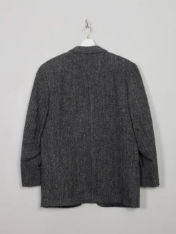 Men's Vintage Black & Grey Tweed Jacket S/38