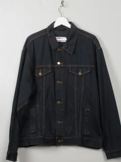 Men's Vintage Black Denim Jacket M/L