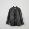 Men's Vintage Black Distressed Leather Jacket L