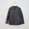 Men's Vintage Black Leatherette PVC 70s Jacket S