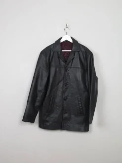 Men's Vintage Black Leather Jacket M