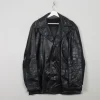 Men's Vintage Black Leather Jacket L