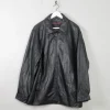 Men's Vintage Black Leather Jacket With Zip L/XL