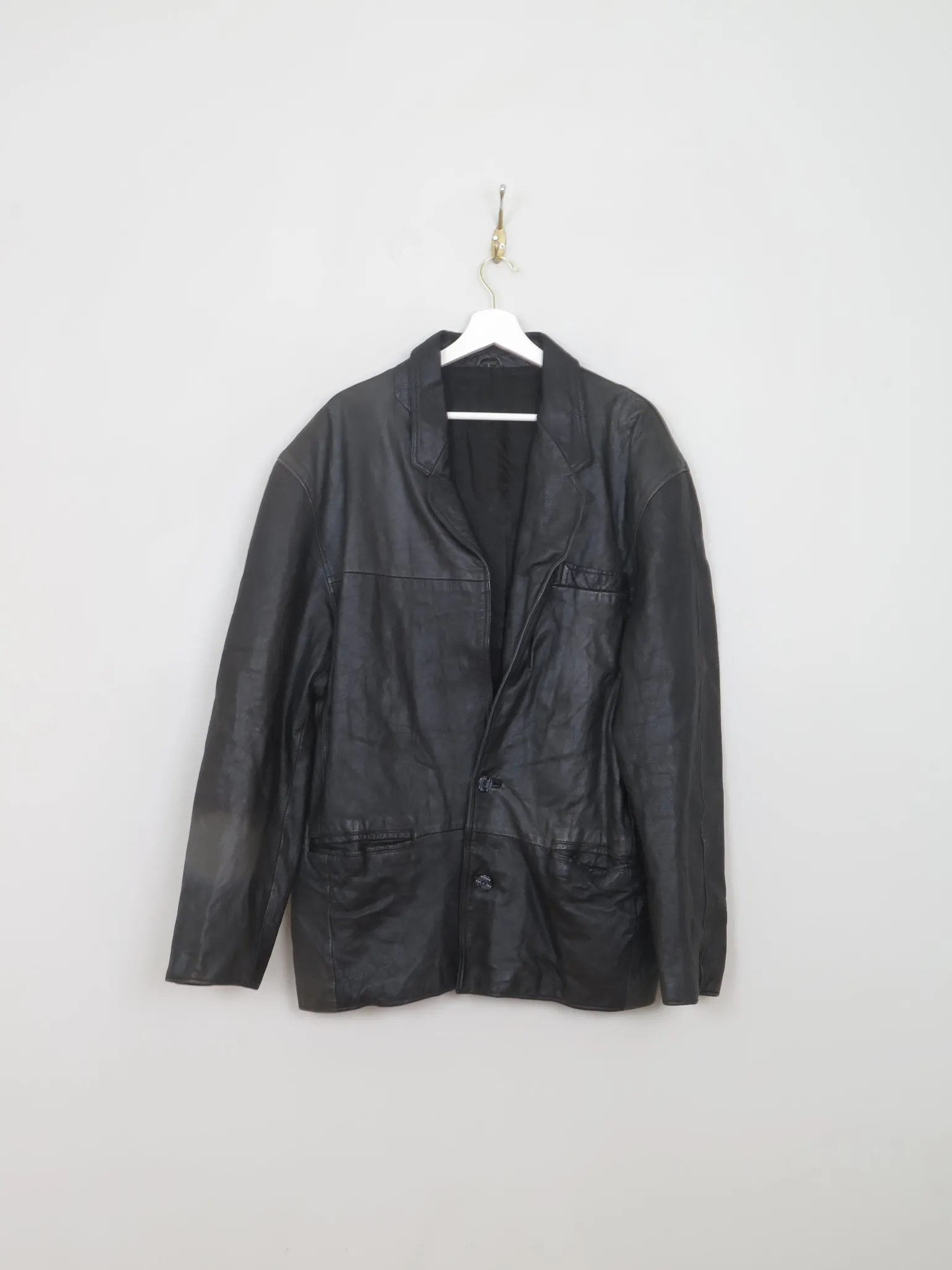Men's VIntage Black Leather Jacket M/L