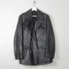 Men's Vintage Black Leather German Police Jacket M