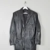 Men's Vintage Black Leather Jacket L