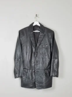 Men's Vintage Black Leather Jacket L