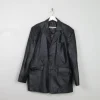 Men's Vintage Black Leather Jacket L