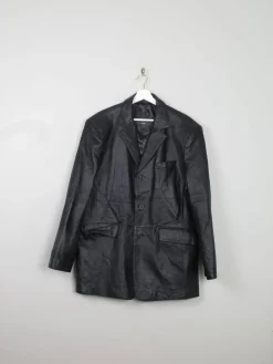 Men's Vintage Black Leather Jacket L