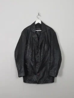 Men's Vintage Black Leather Jacket S