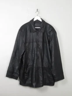 Men's Vintage Black Leather Jacket L