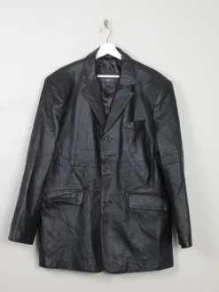 Men's Vintage Black Leather Jacket L