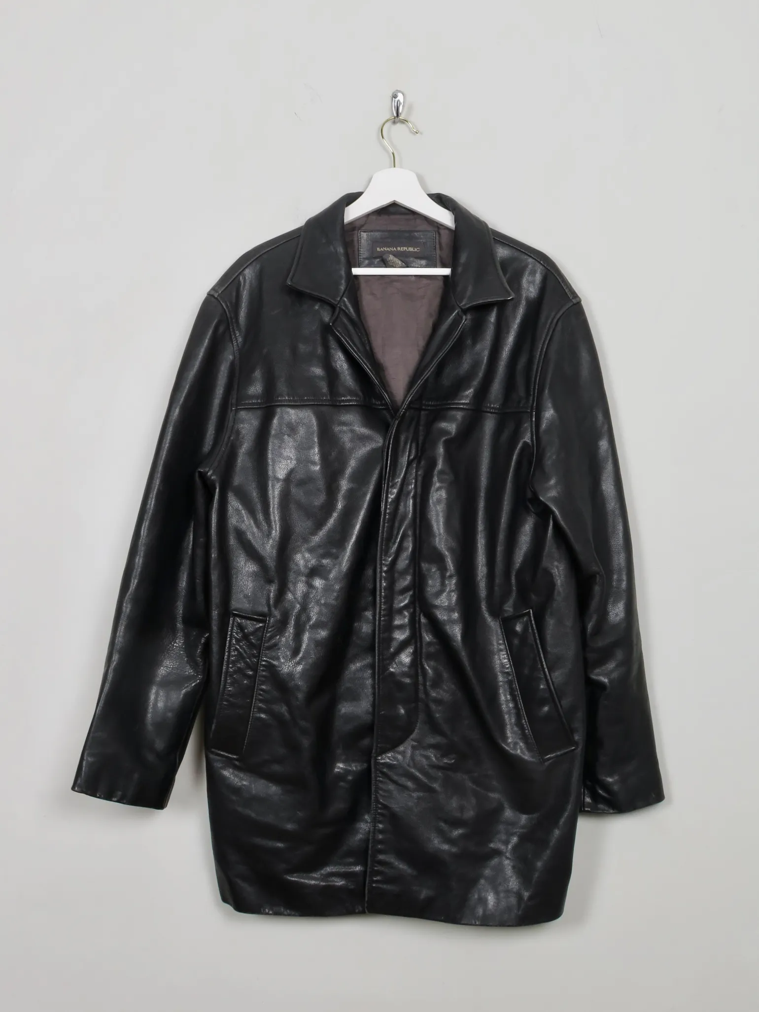 Men's Vintage Black Leather Jacket M/L