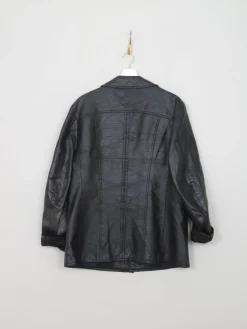 Men's Vintage Black Leatherette PVC 70s Jacket S