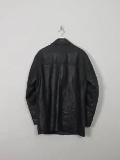 Men's Vintage Black Leather Jacket S