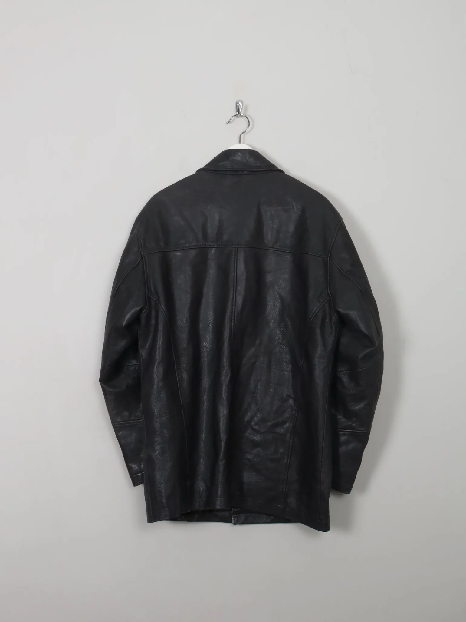 Men's Vintage Black Leather Jacket S