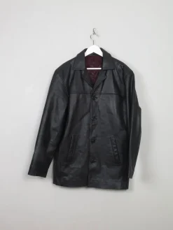 Men's Vintage Black Leather Jacket M