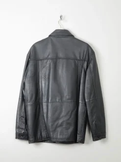 Men's Vintage Black Leather Jacket M