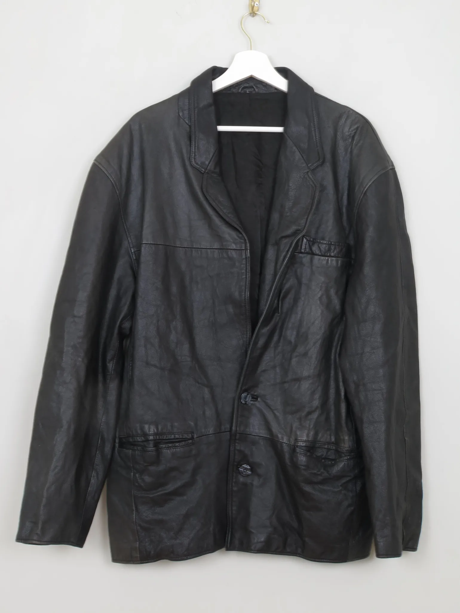 Men's VIntage Black Leather Jacket M/L