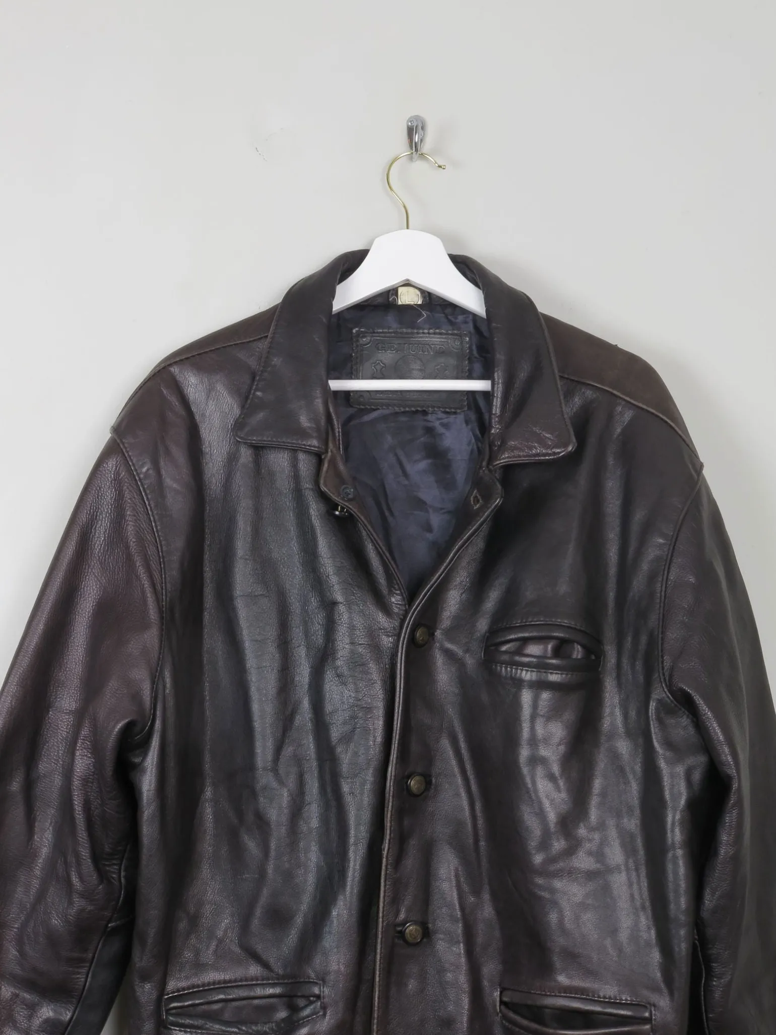 Men's Vintage Black Leather Jacket M