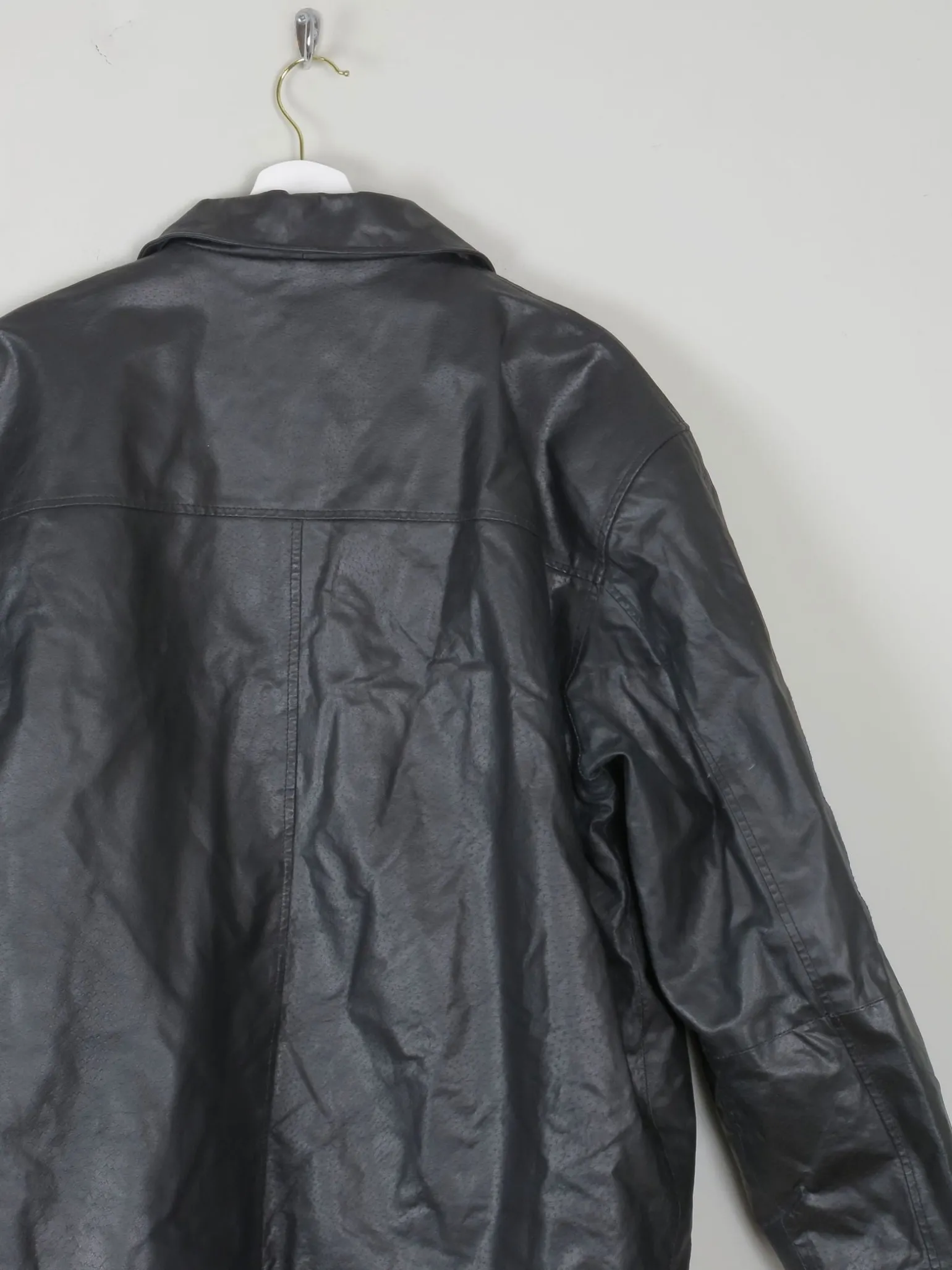 Men's Vintage Black Leather Jacket S/M